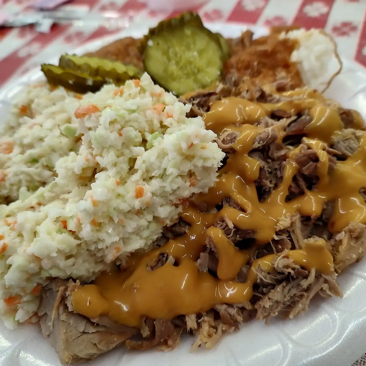 Pulled Pork Hash and Rice and Home Made Slaw