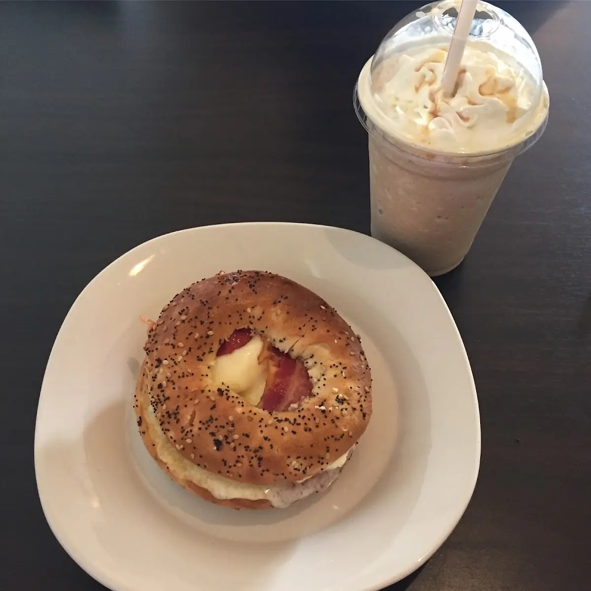 Everything Bagel with Bacon Egg and Cheese