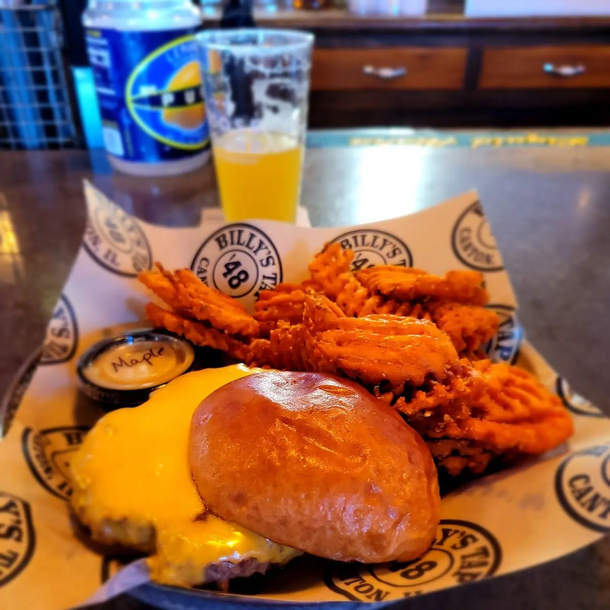 Cheeseburger and Sweet Potato Fries