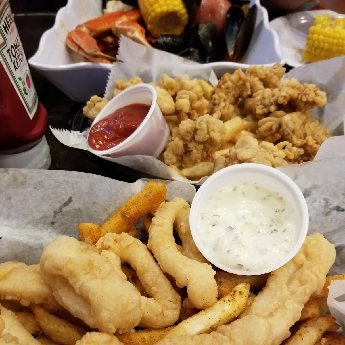 Fried Calamari and Fried Oysters