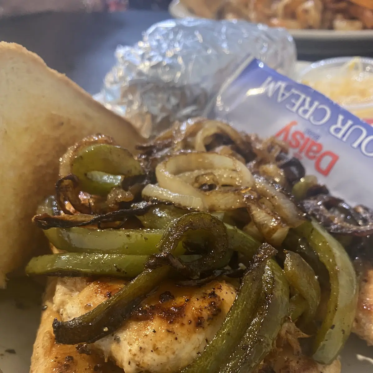 Grilled Chicken Smothered with Onions