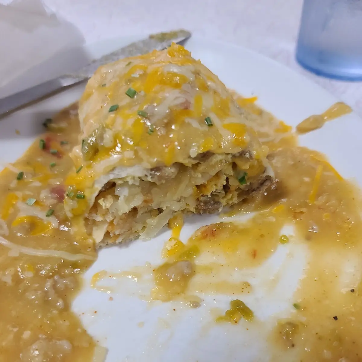 Breakfast Burrito with Green Chili