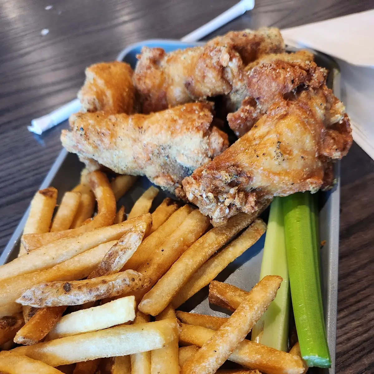 Lemon Pepper Wings and Fries