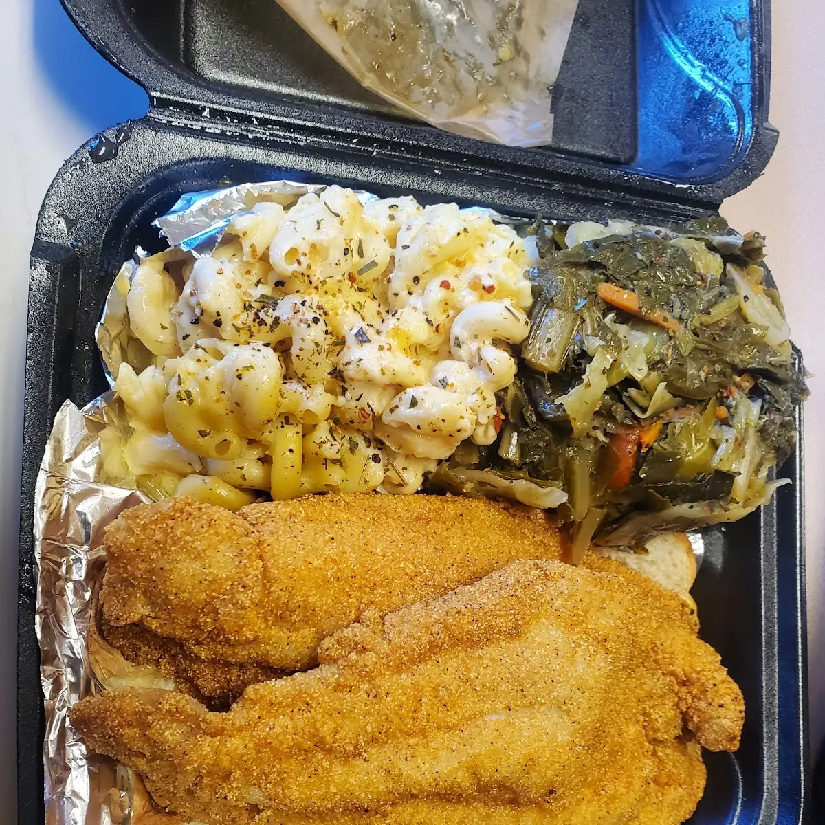 Fried Catfish Fillets and Mashed Potatoes