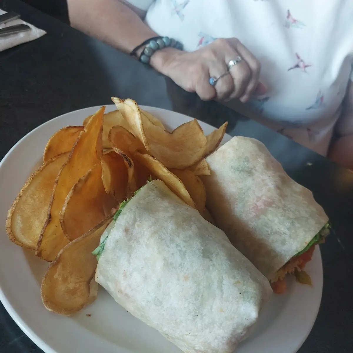 Buffalo Chicken Wrap with Homemade Chips