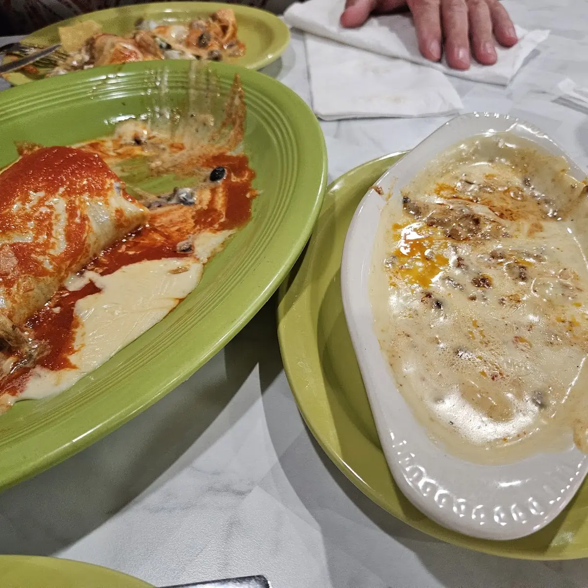 Burrito California and Fundido Pollo