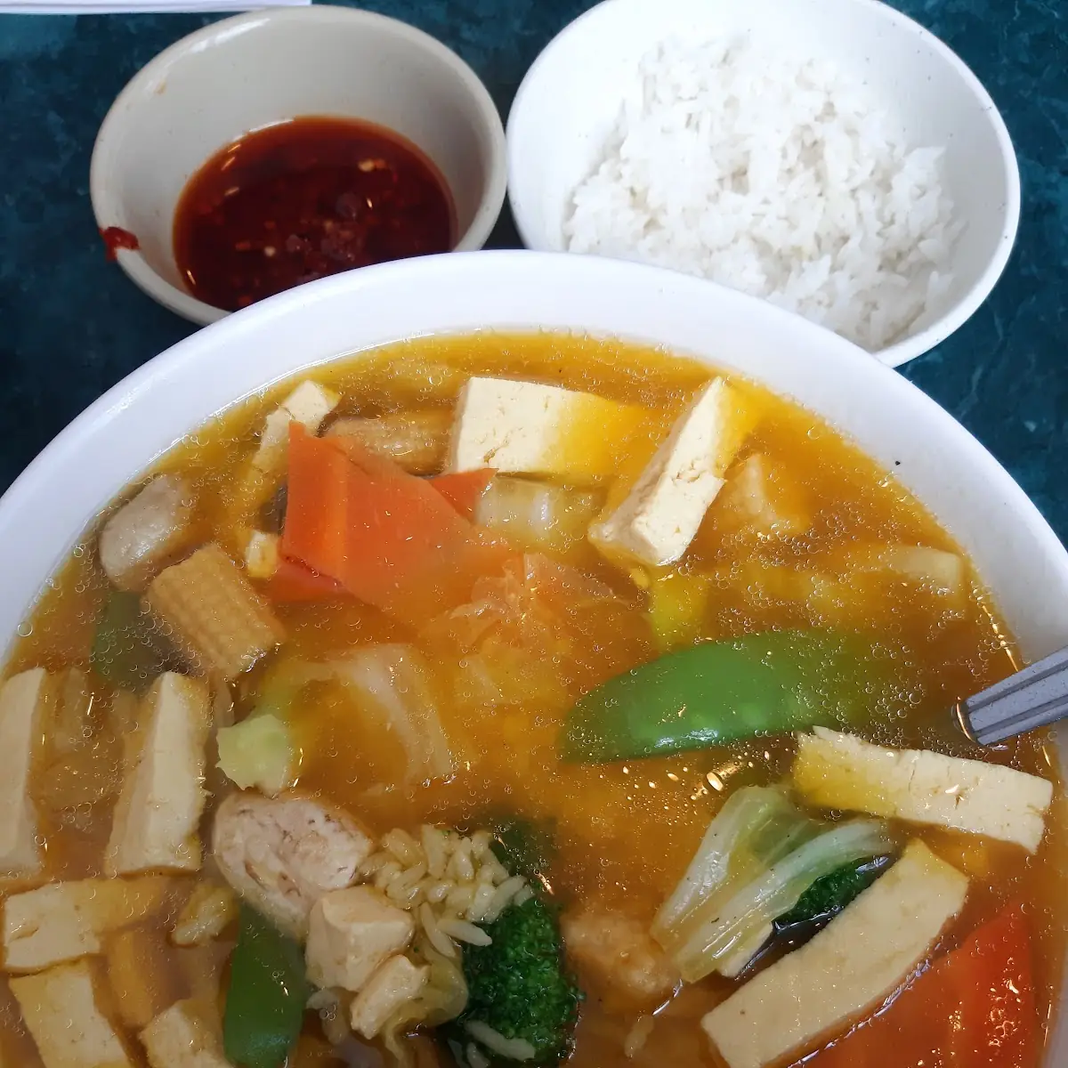 Sopa De Vegetales Con Tofu Vegetables Soup with Bean Curd
