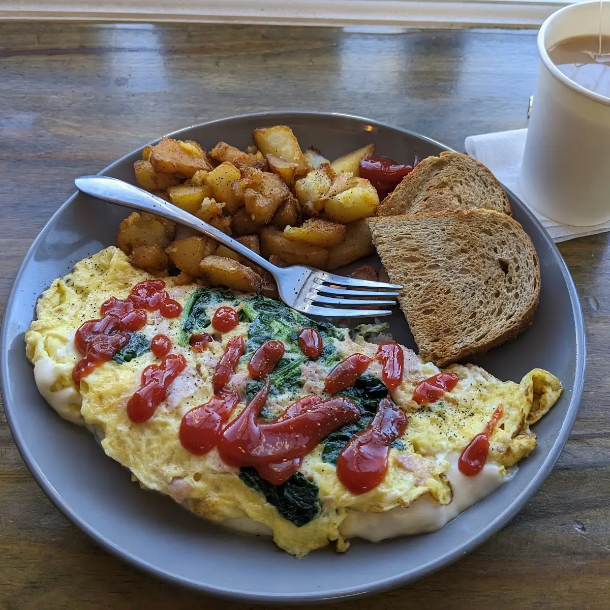 Mozzarella Spinach Ham Omelette