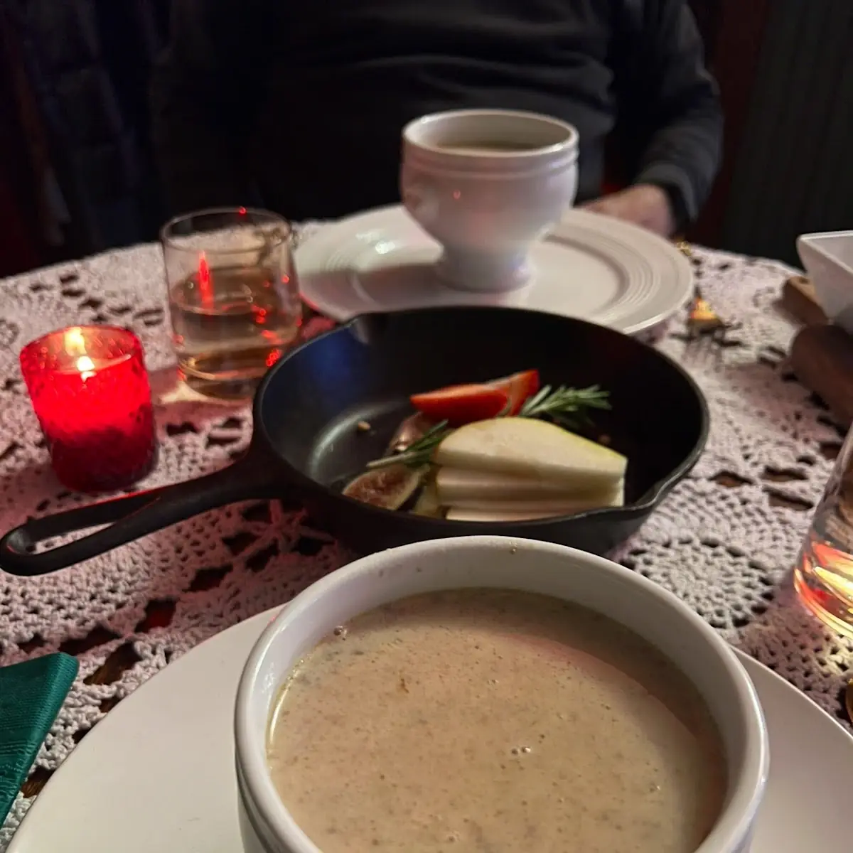 Mushroom Soup and Baked Brie