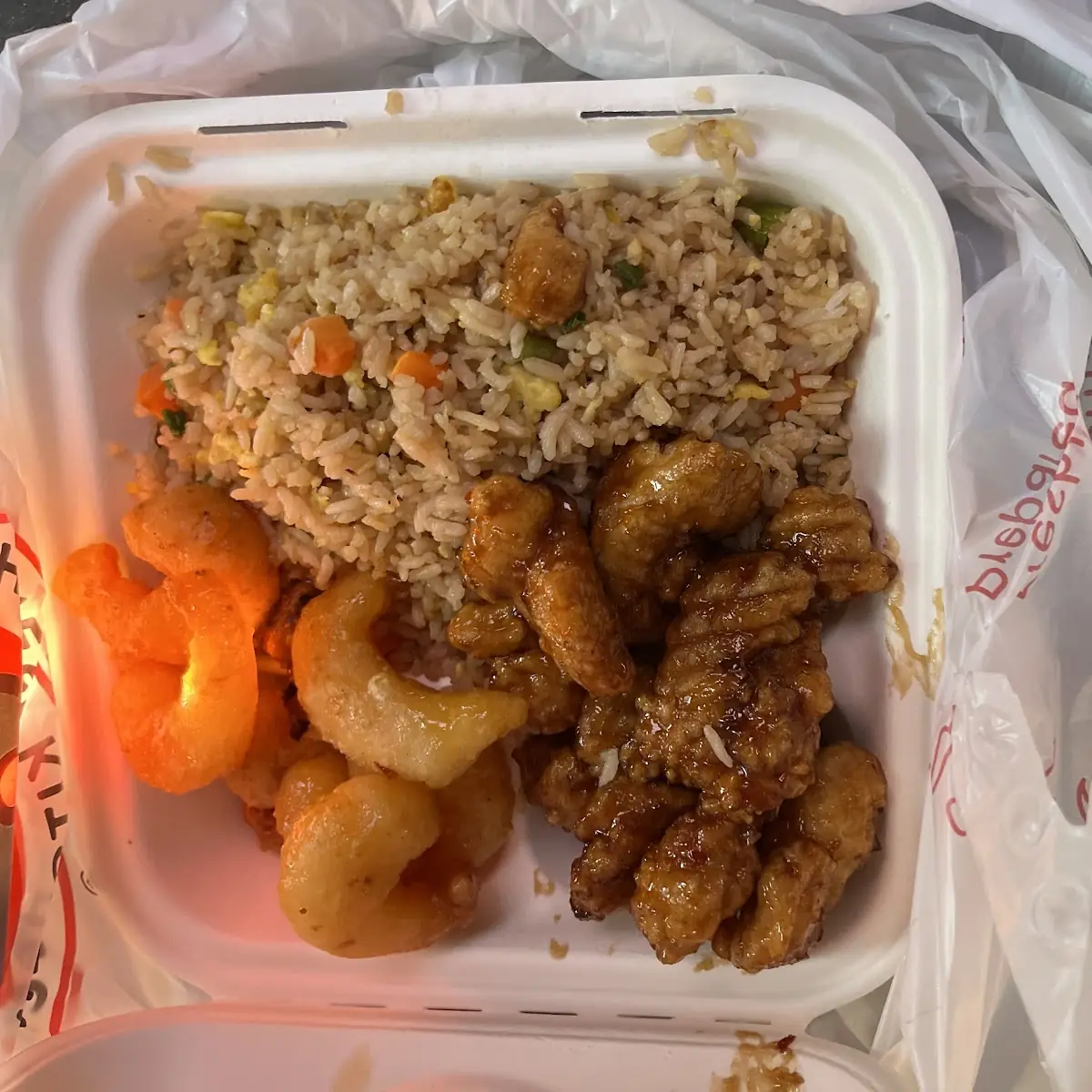 Orange Chicken Walnut Shrimp Fried Rice