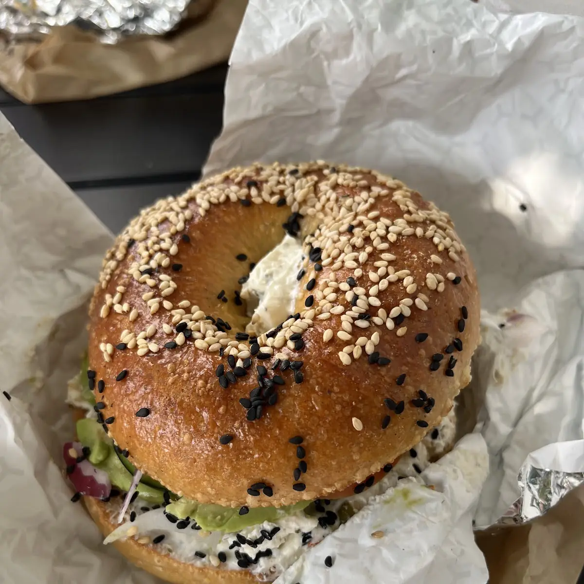 Black & Gold Sesame Bagel