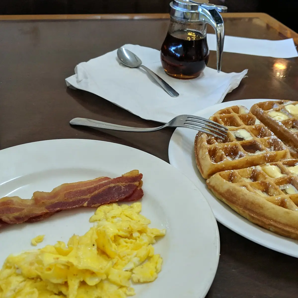 Eggs with Belgian Waffles Cakes