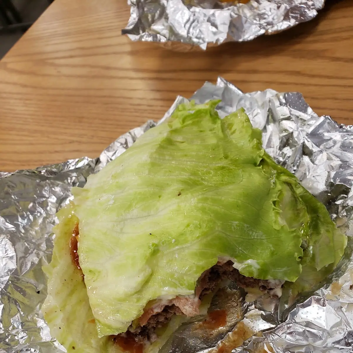 Hamburger with Lettuce Wrap