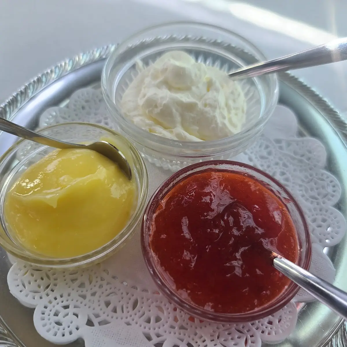 Lemon Curd Clotted Cream and Jam