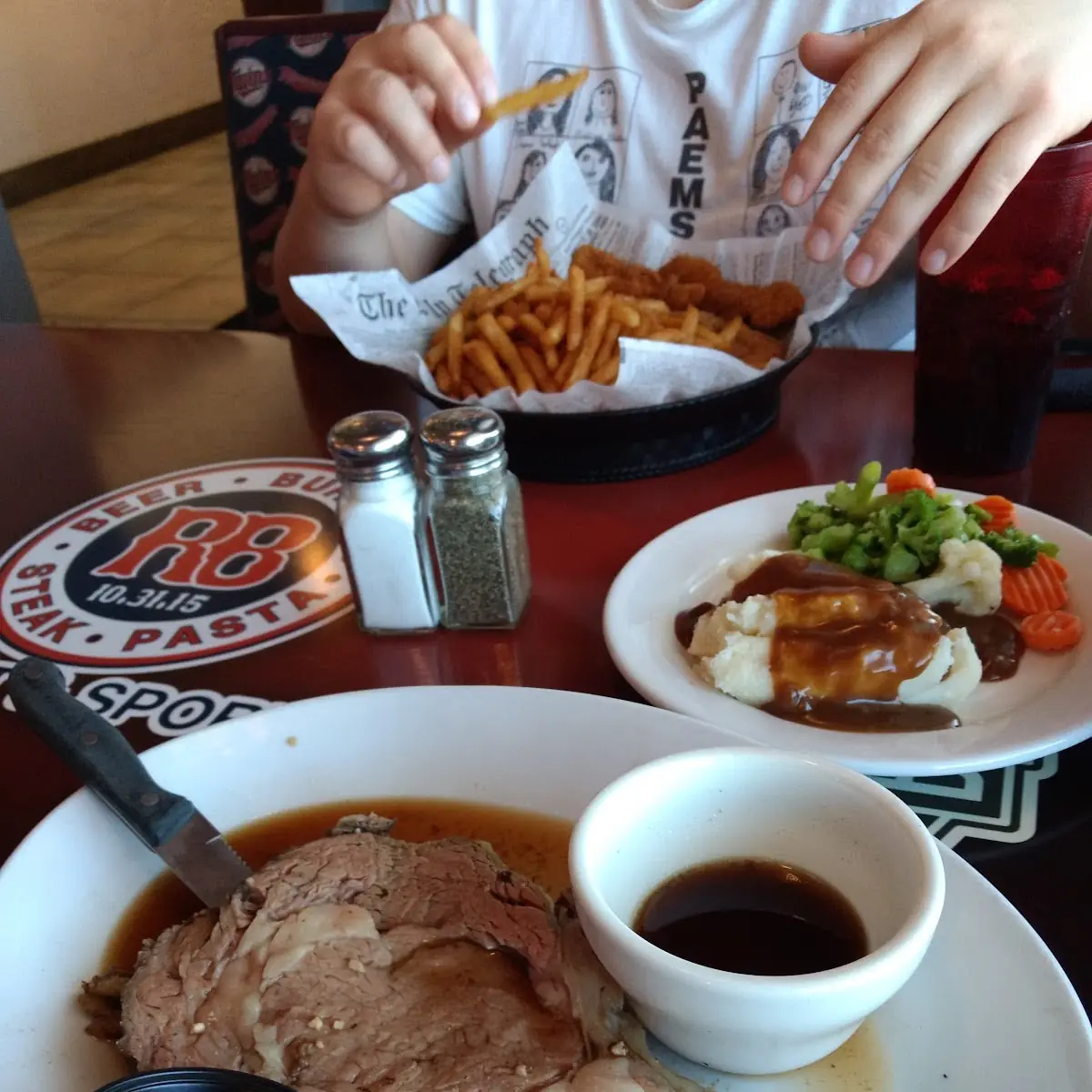 Prime Rib and Chicken Tenders with Fries