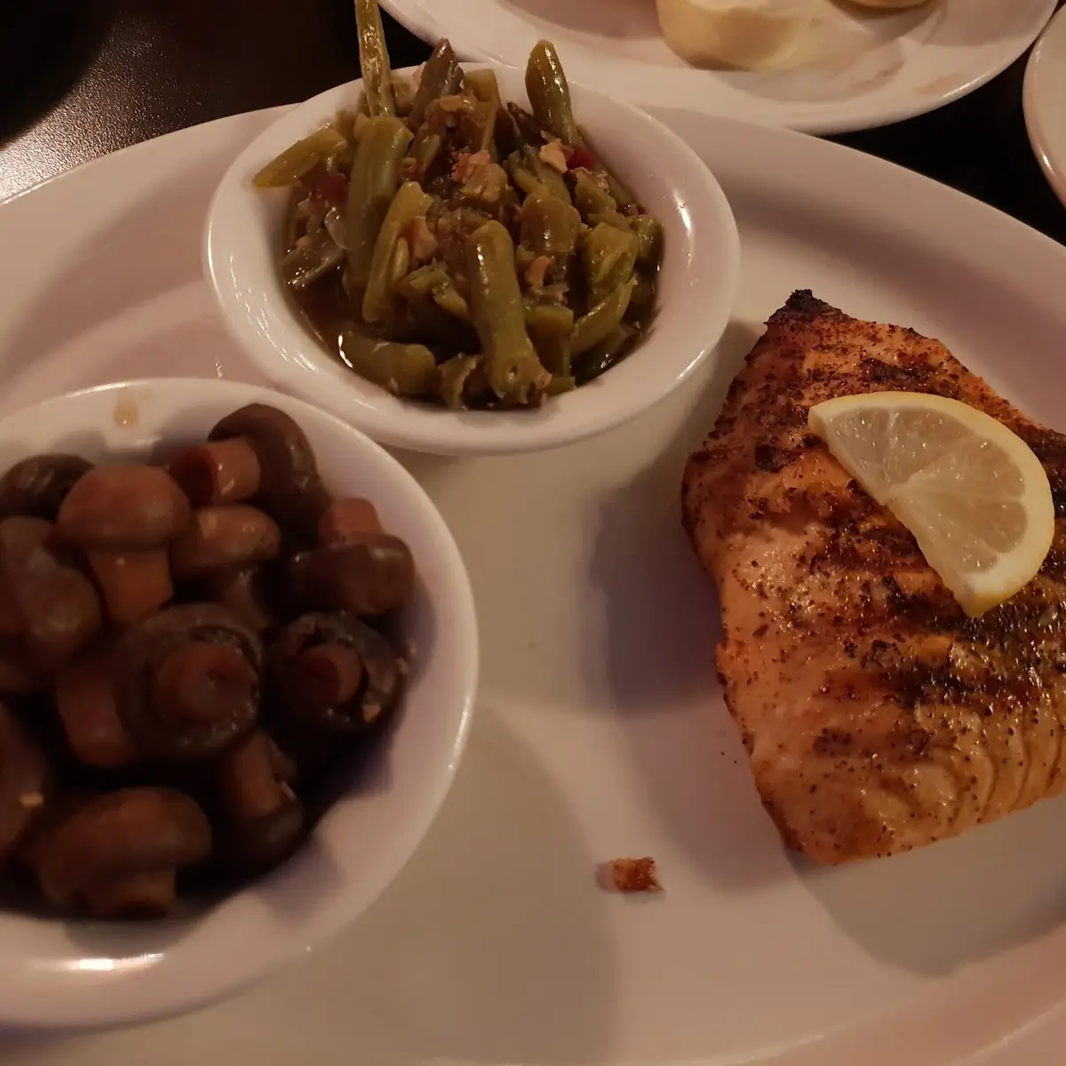 Grilled Salmon Green Beans Mushrooms