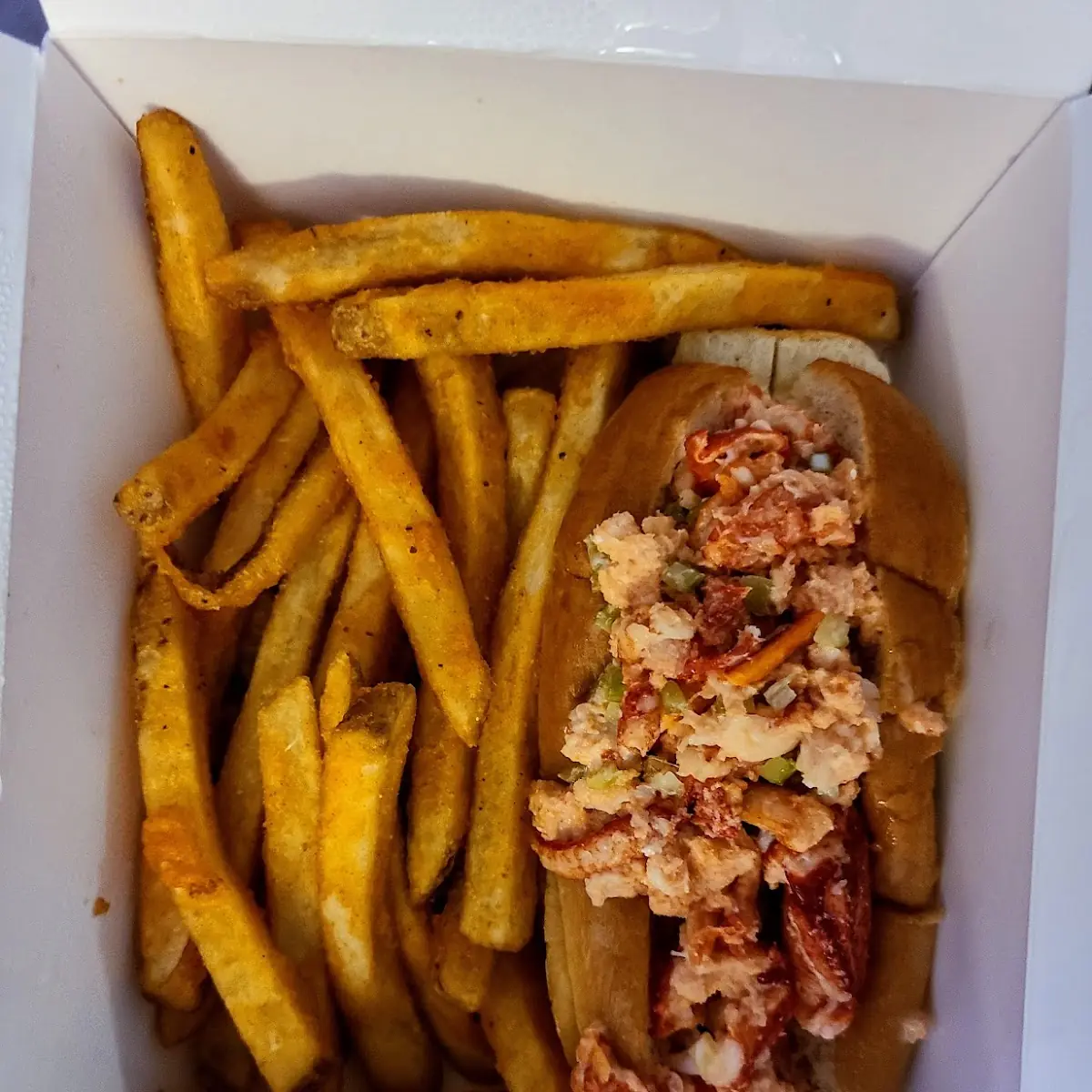 Lobster Roll with Cajun Fries