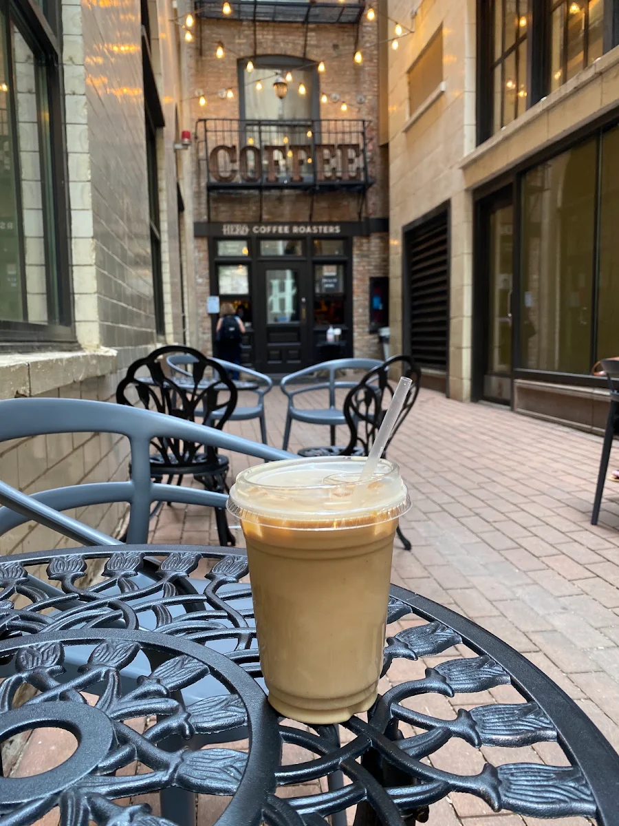 Iced Oat Milk Latte with Lavender Syrup
