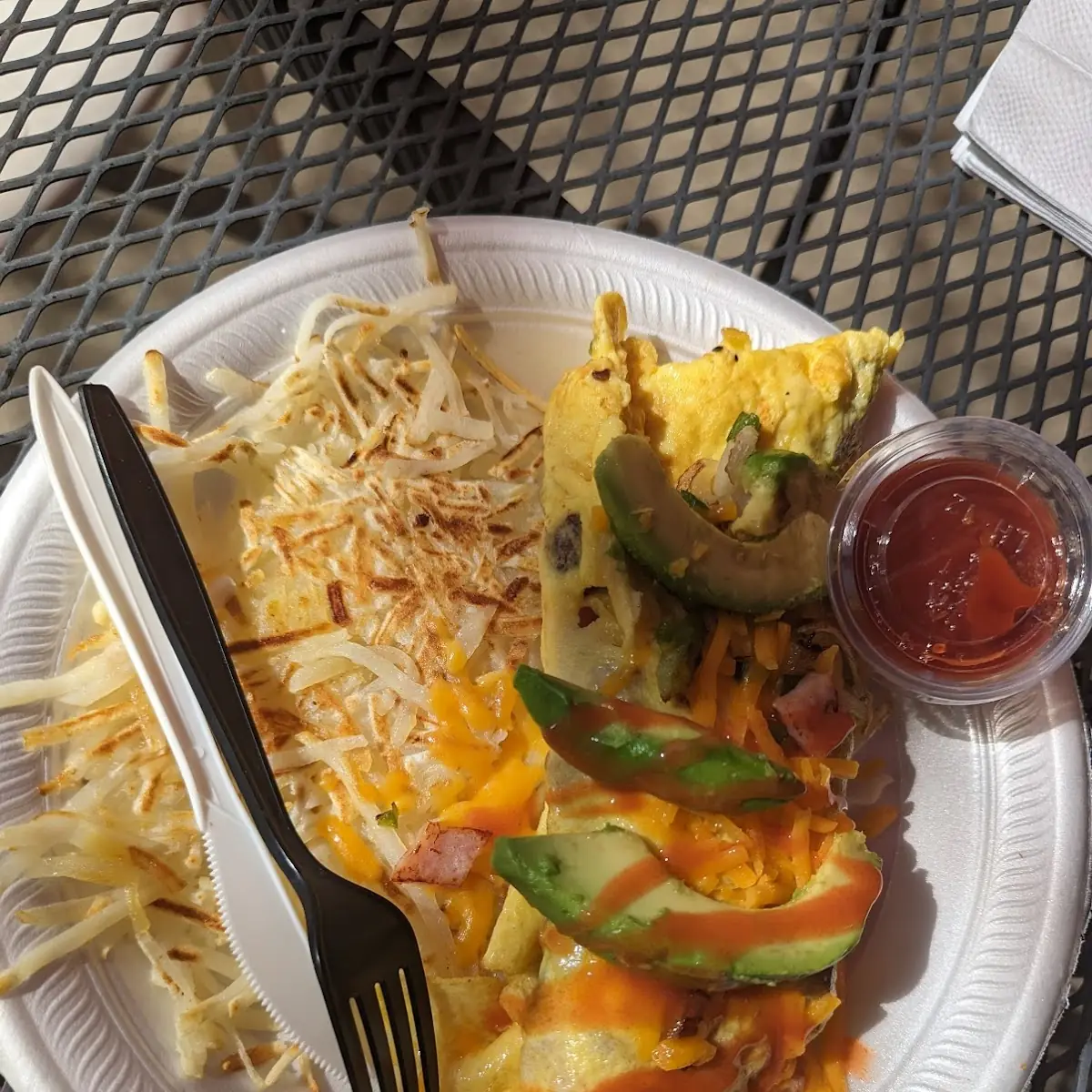 Denver Omelet w Sausage and Avocado