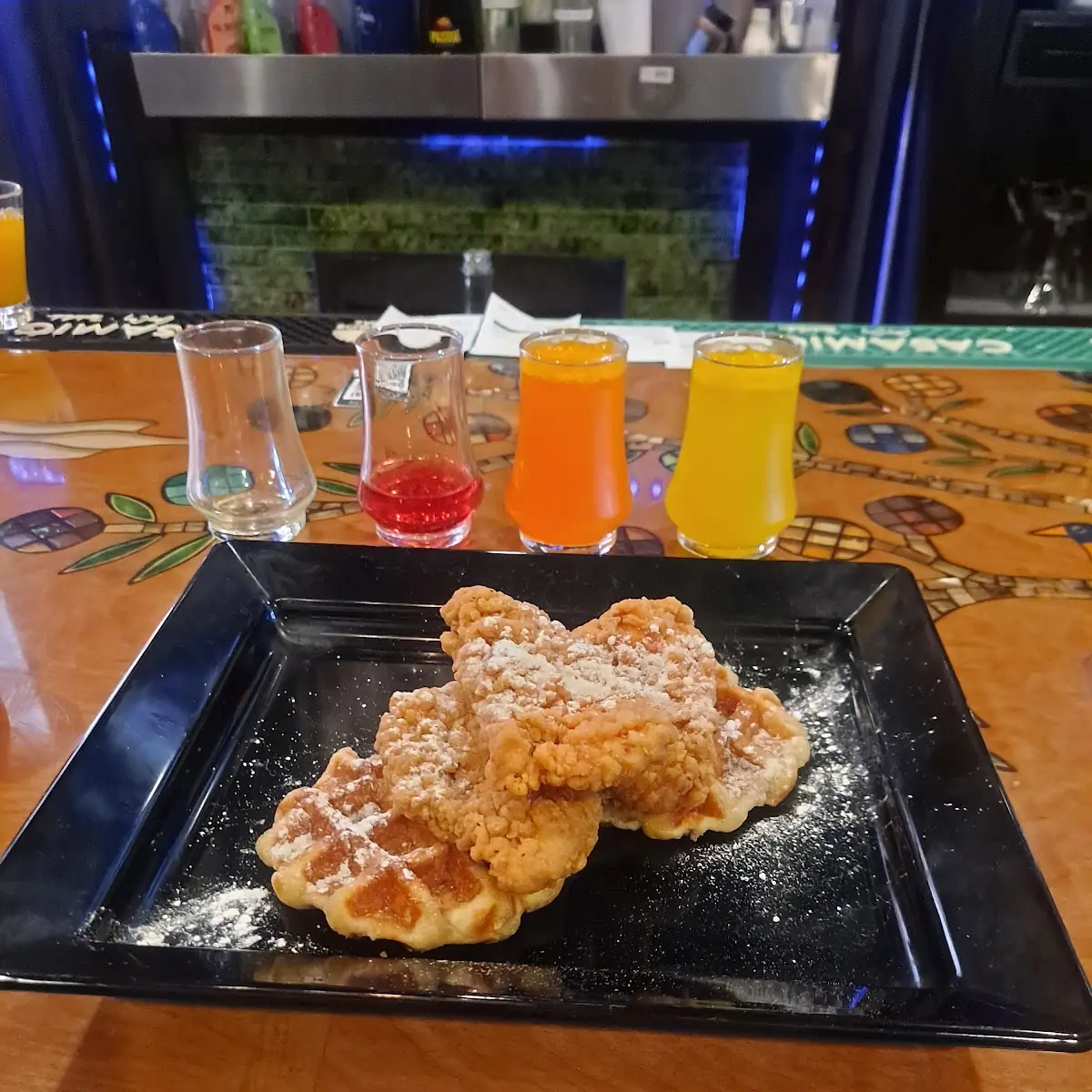 Chicken and Waffles & Mimosa Flight