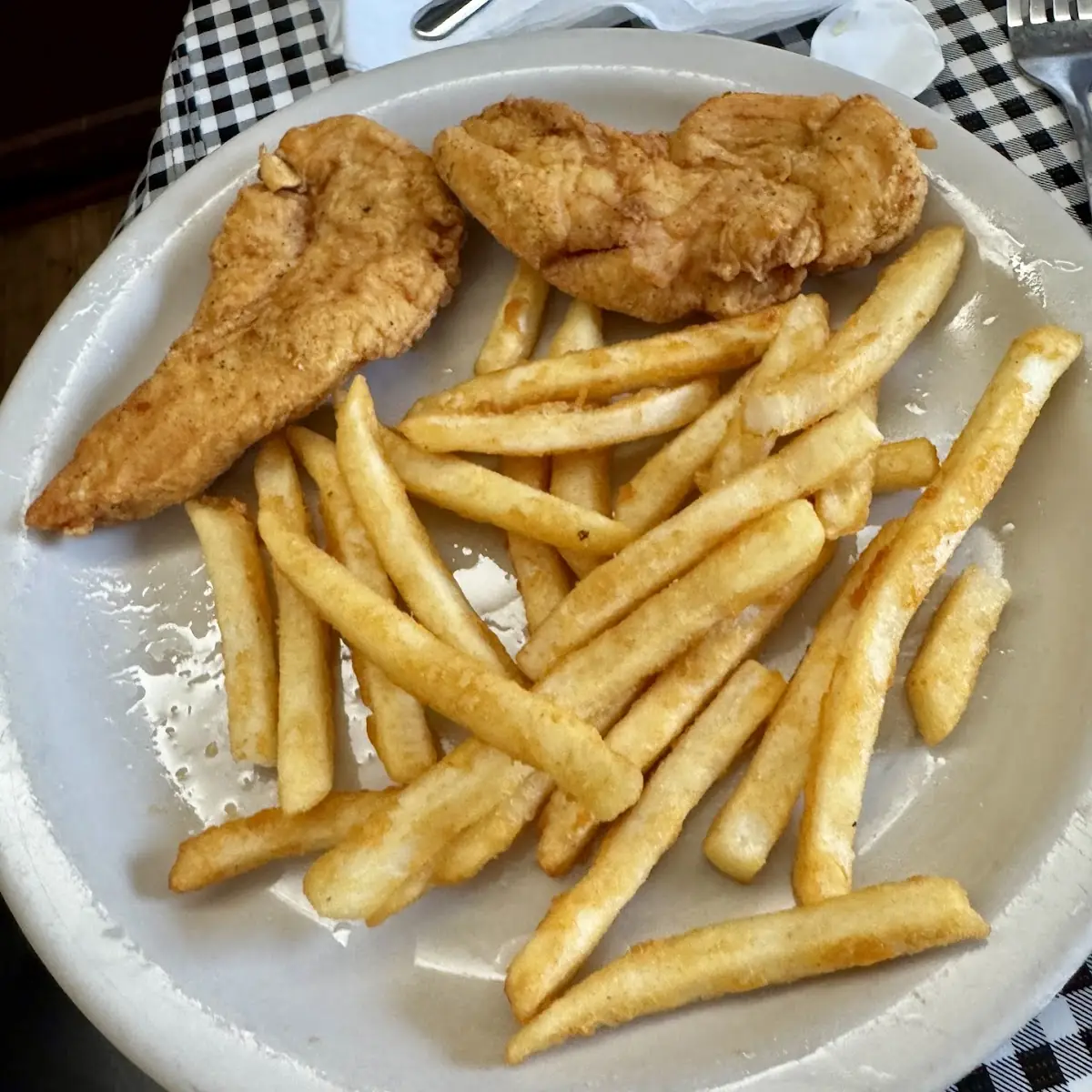 Fried White Fish Served with Two Sides