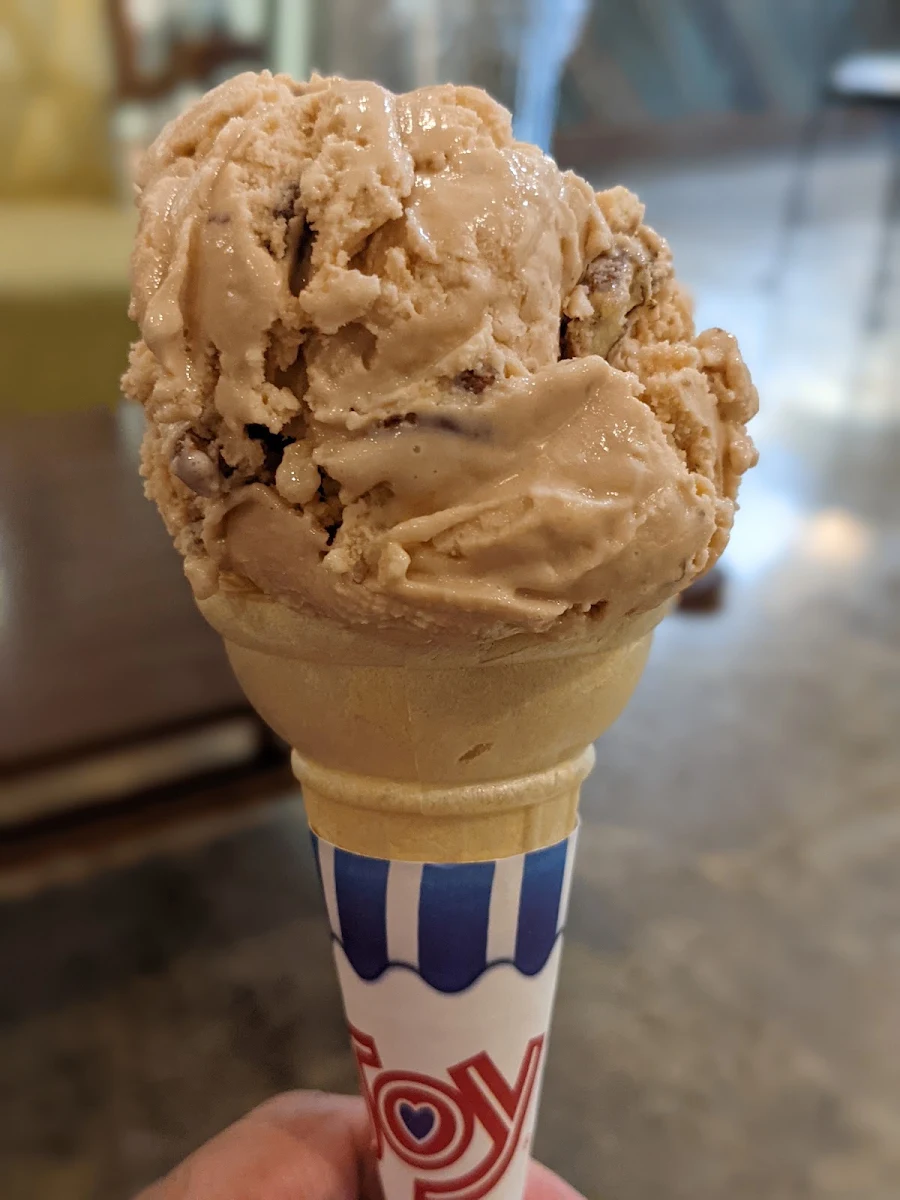 Peach Ice Cream in a Cone