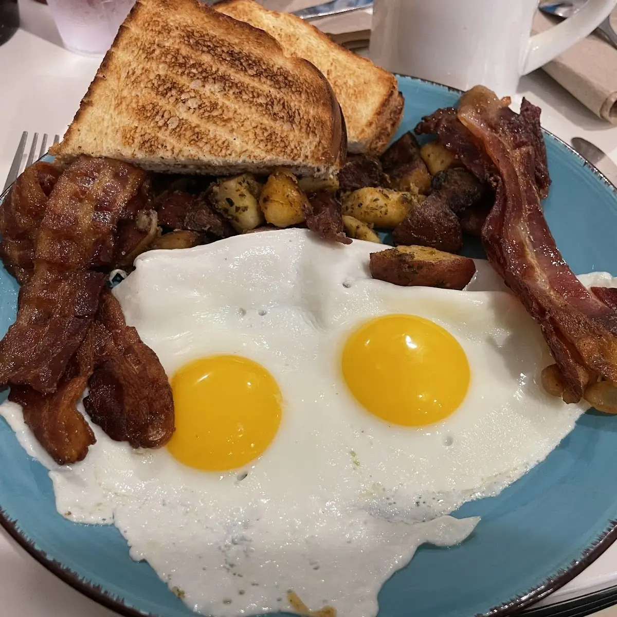 Egg Home Fries & Buttered Toast
