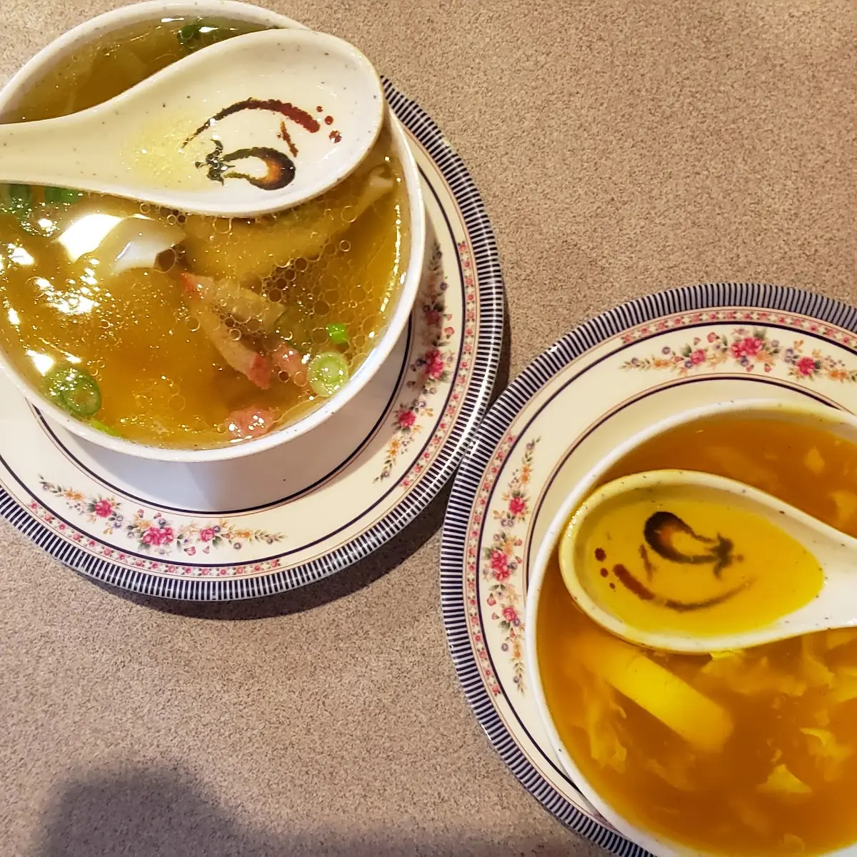 Egg Drop Soup and Wonton Soup