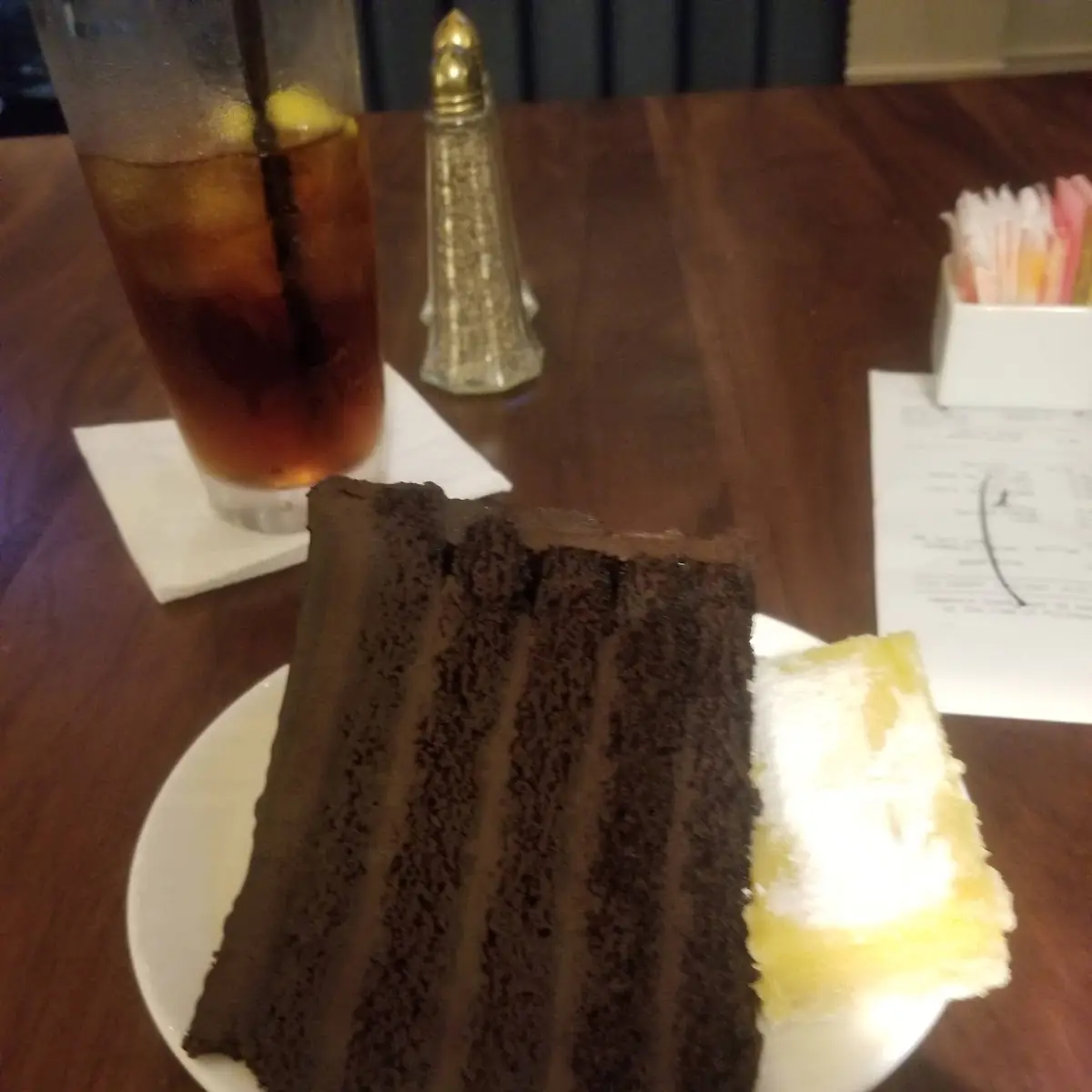 Chocolate Cake and Lemon Bar