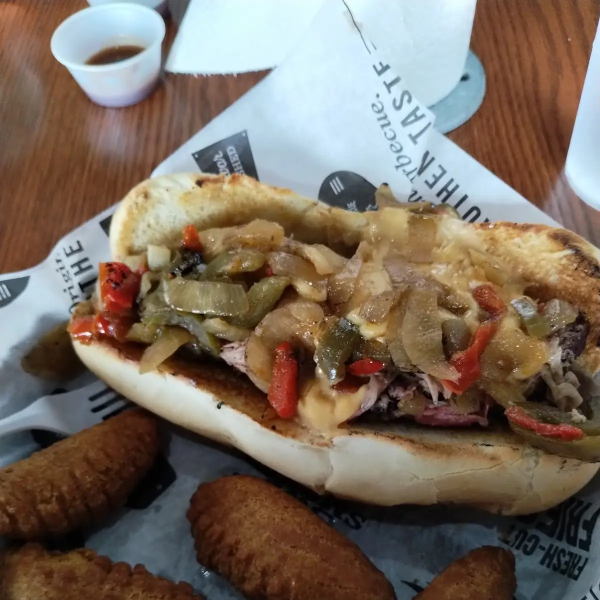 Pulled Pork Cheese Steak Sandwich