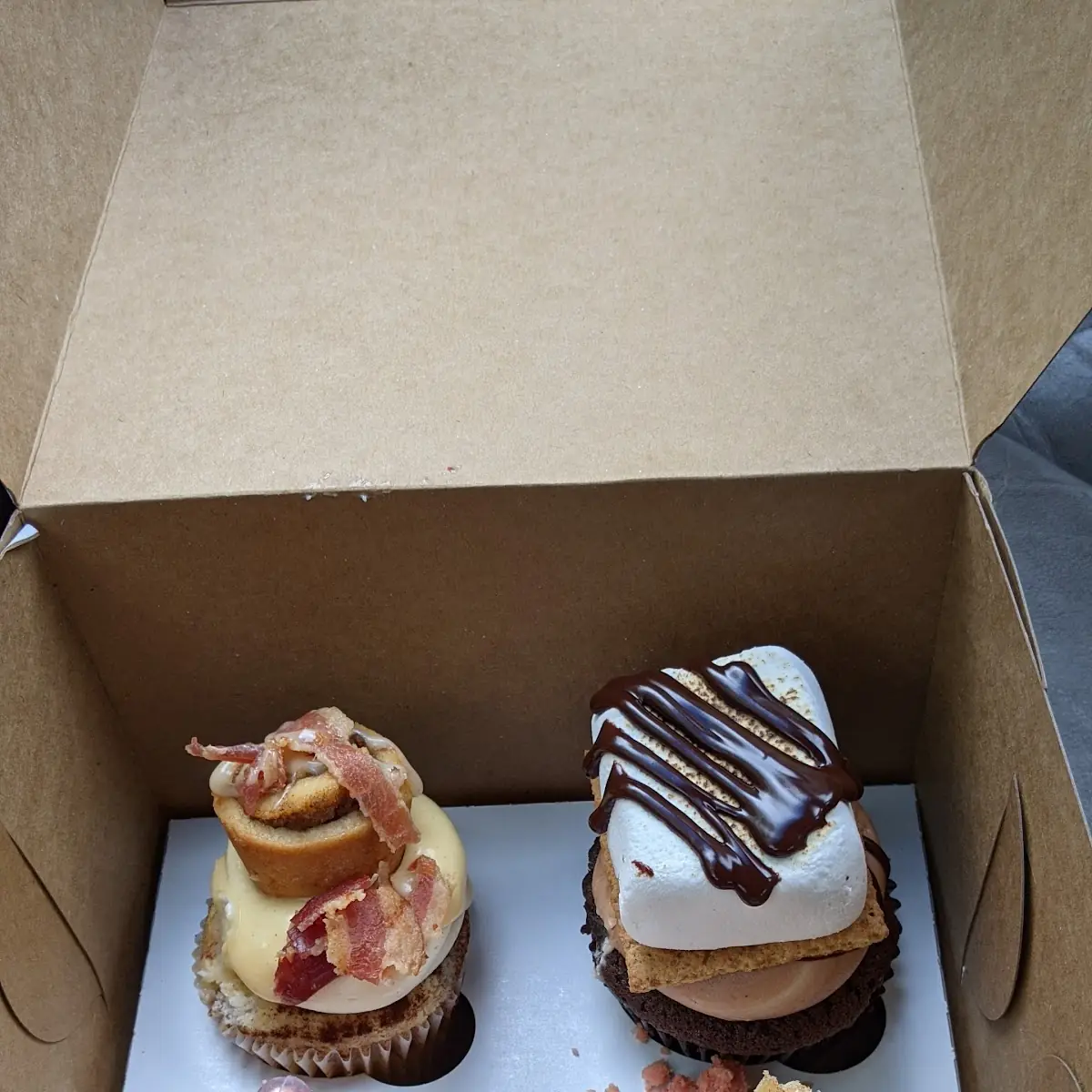 Red Velvet Maple Pecan Cupcake