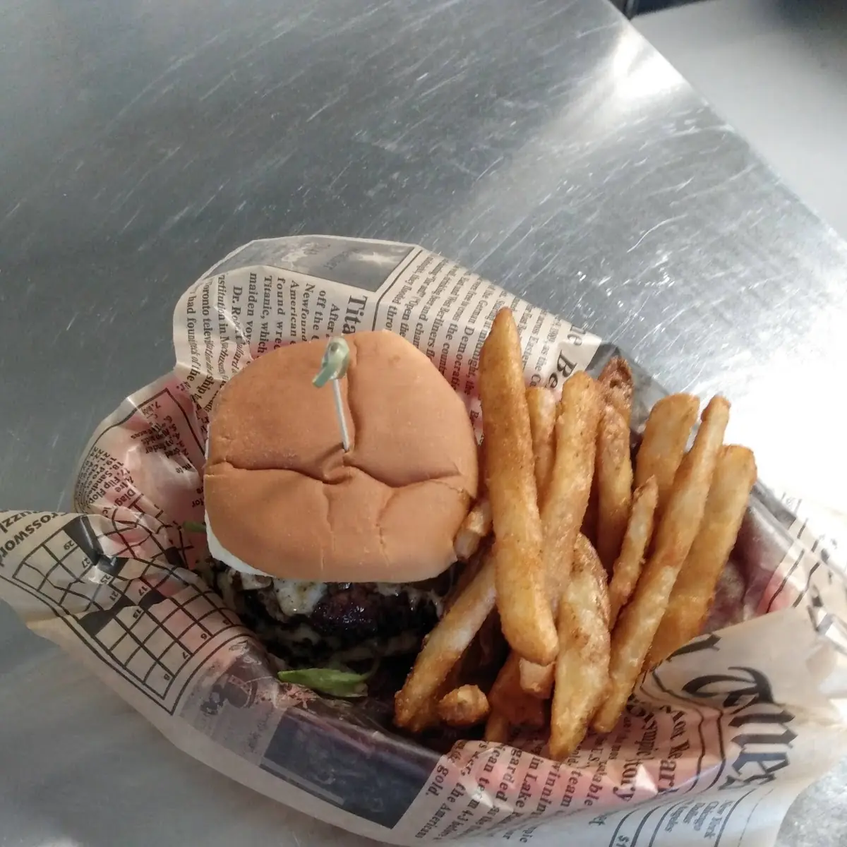 Double Hamburger and Fries