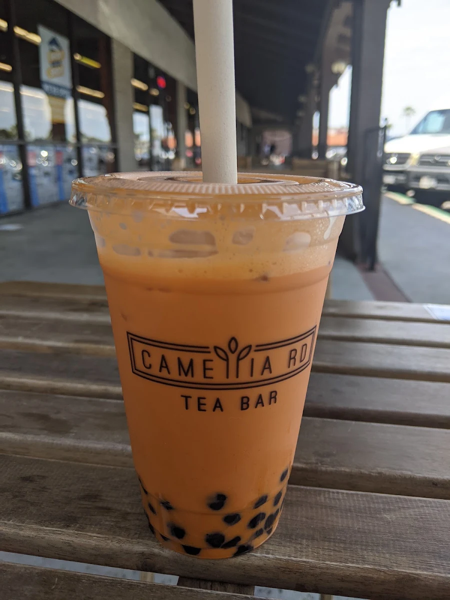 Jasmine Milk Tea with Honey Boba