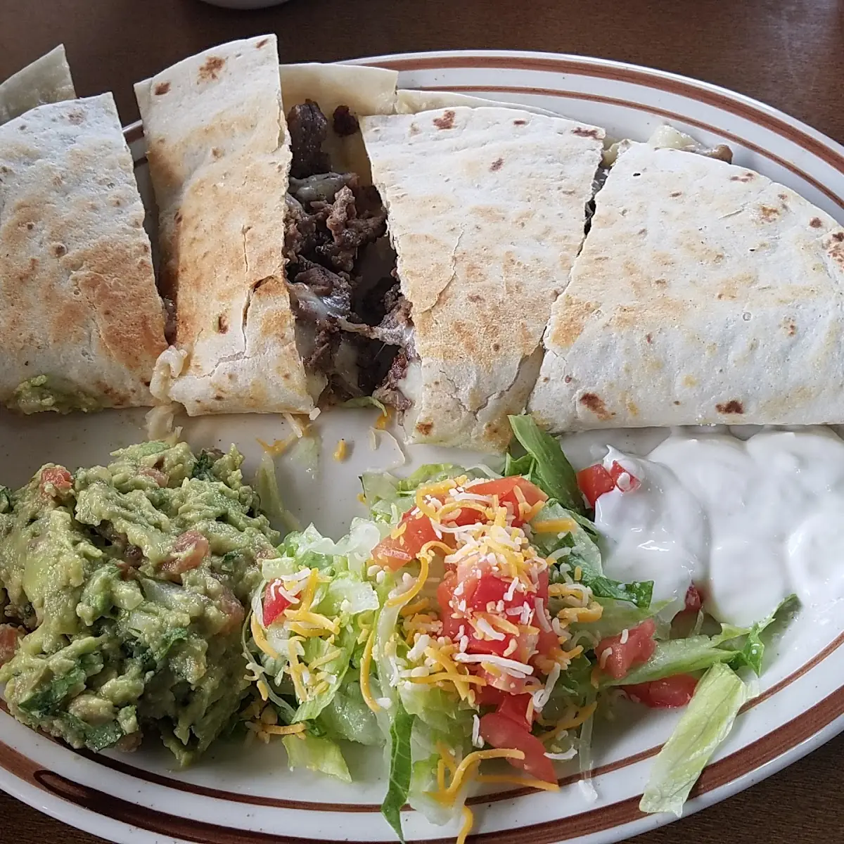 Cheese Quesadilla w/ Rice & Beans