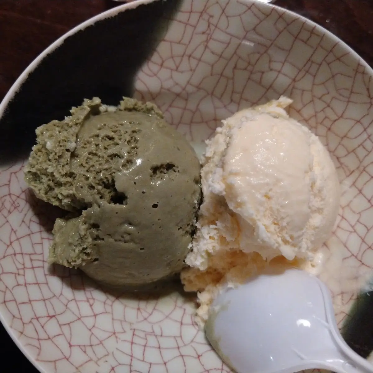 Green Tea and Vanilla Ice Cream