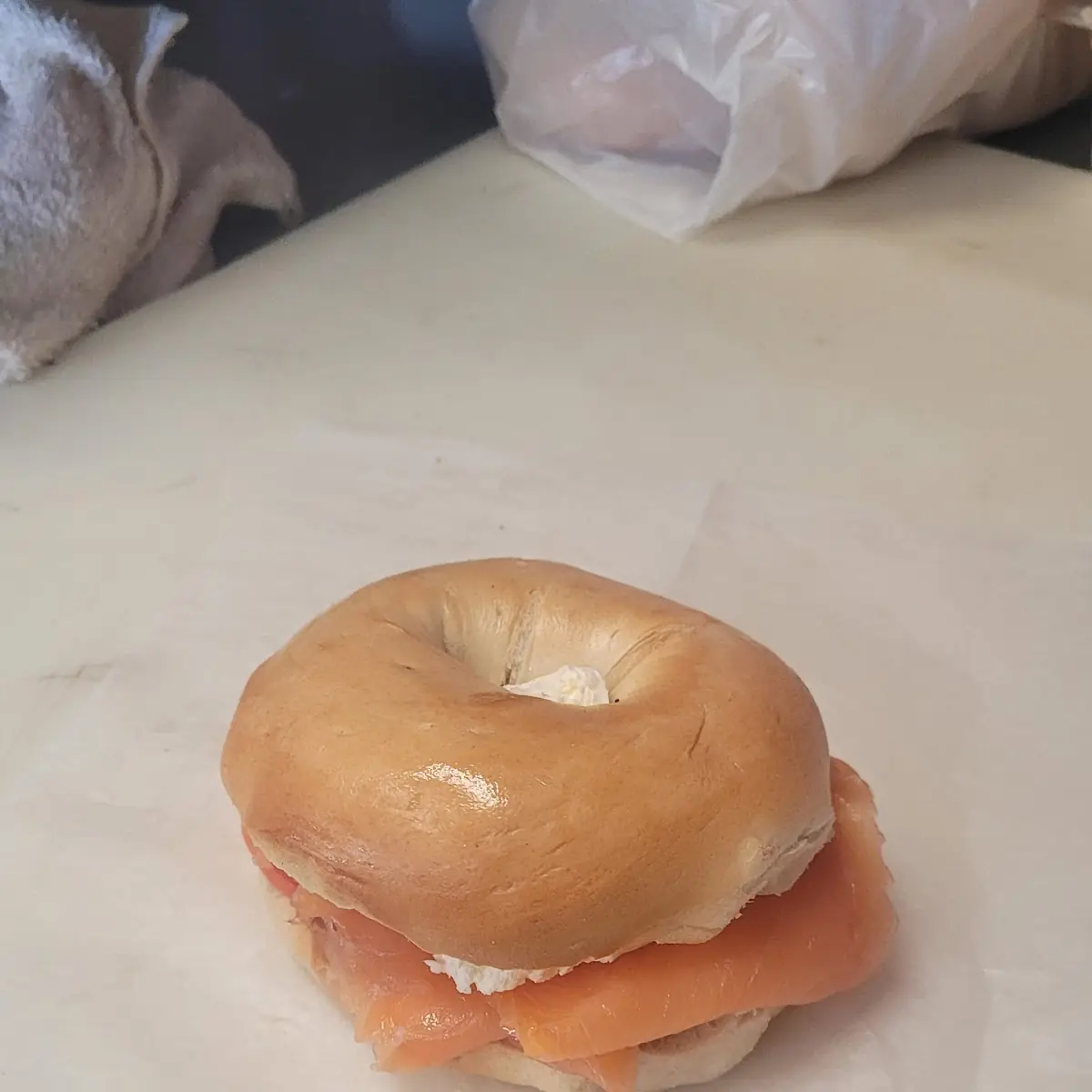 Lox Cream Cheese Onions Tomato