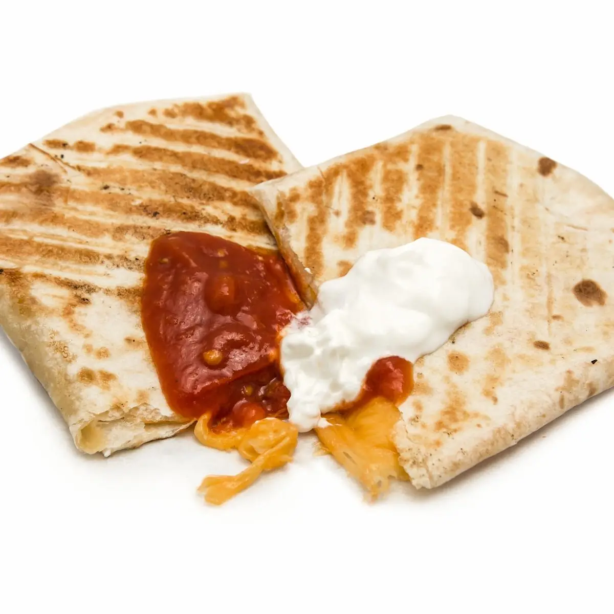 Cheese Quesadilla with Salsa and Sour Cream