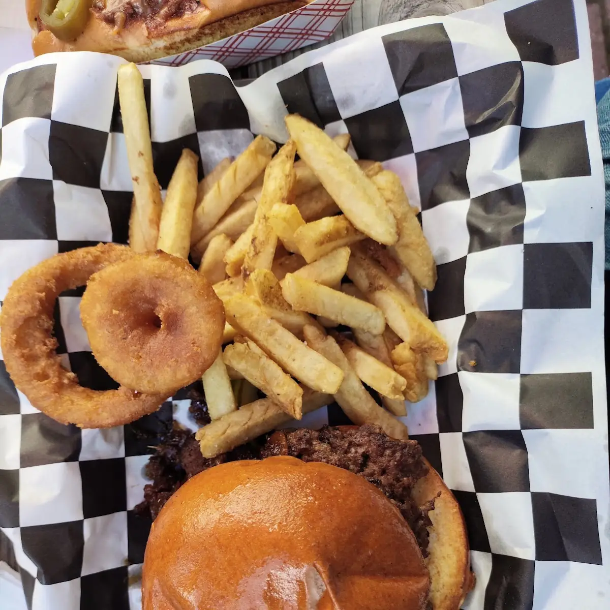 Bacon Blue Burger and Fries