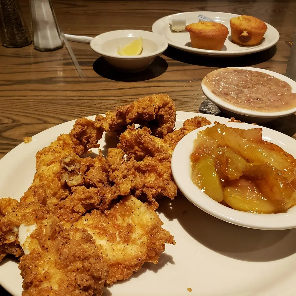 Chicken Strip Pinto Beans and C