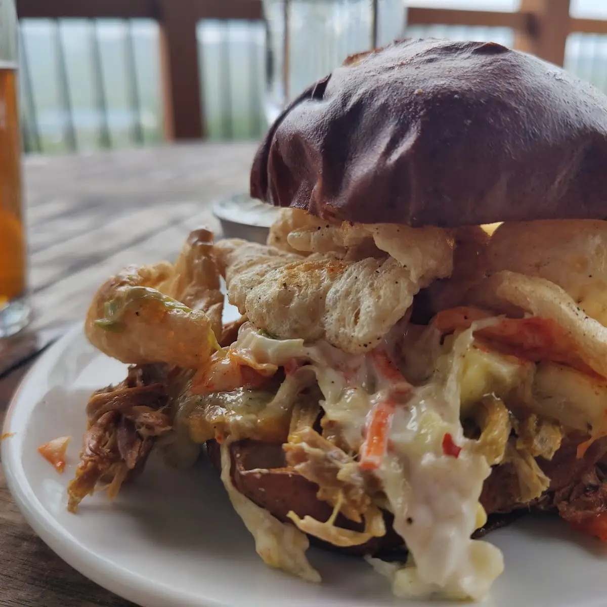 Loaded Korean Pulled Pork Sandwich