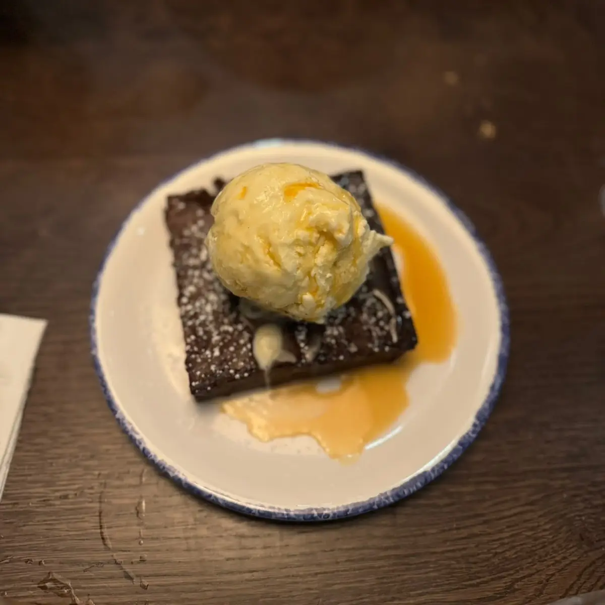 Brownie with Vanilla Ice Cream