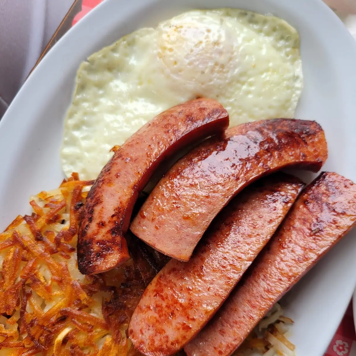 Corn Beef Hash with 3 Eggs and Hash Browns