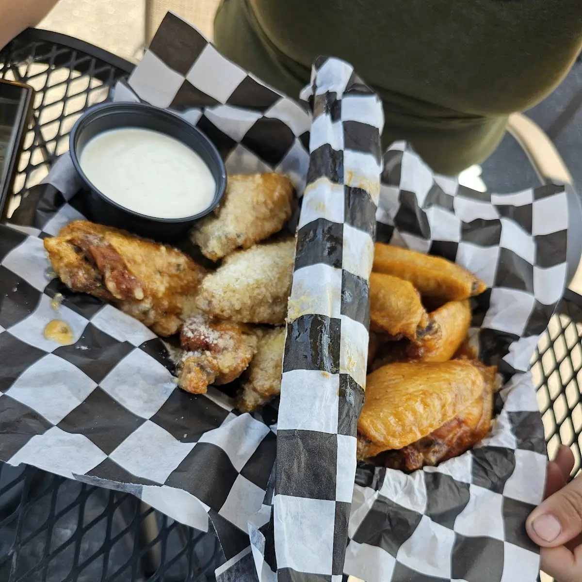 Garlic Parm and Hot Wings