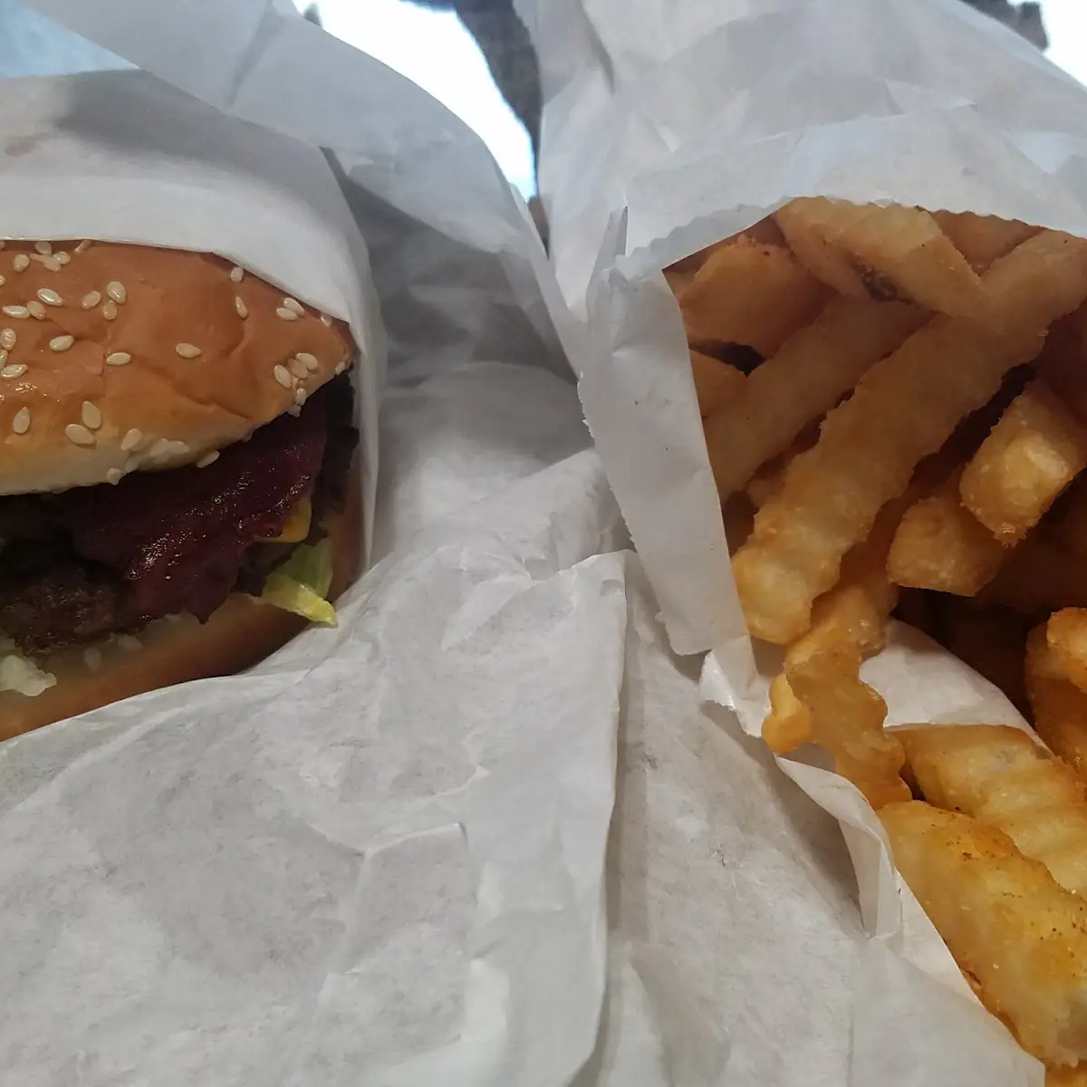Bacon Cheeseburger with Large Fries