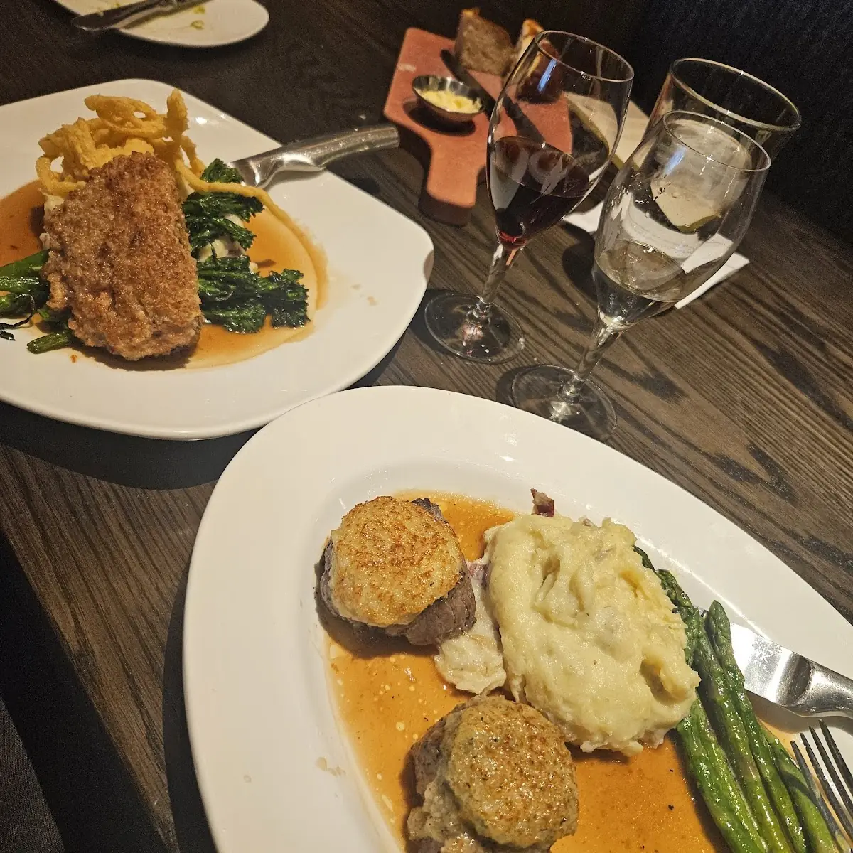 Pretzel-Crusted Pork Chops and Filet Medallions
