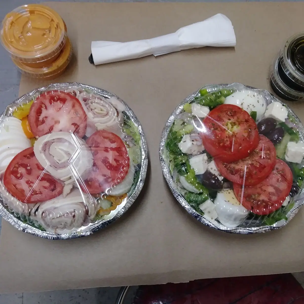 Mini Chef Salad and Mini Greek Salad