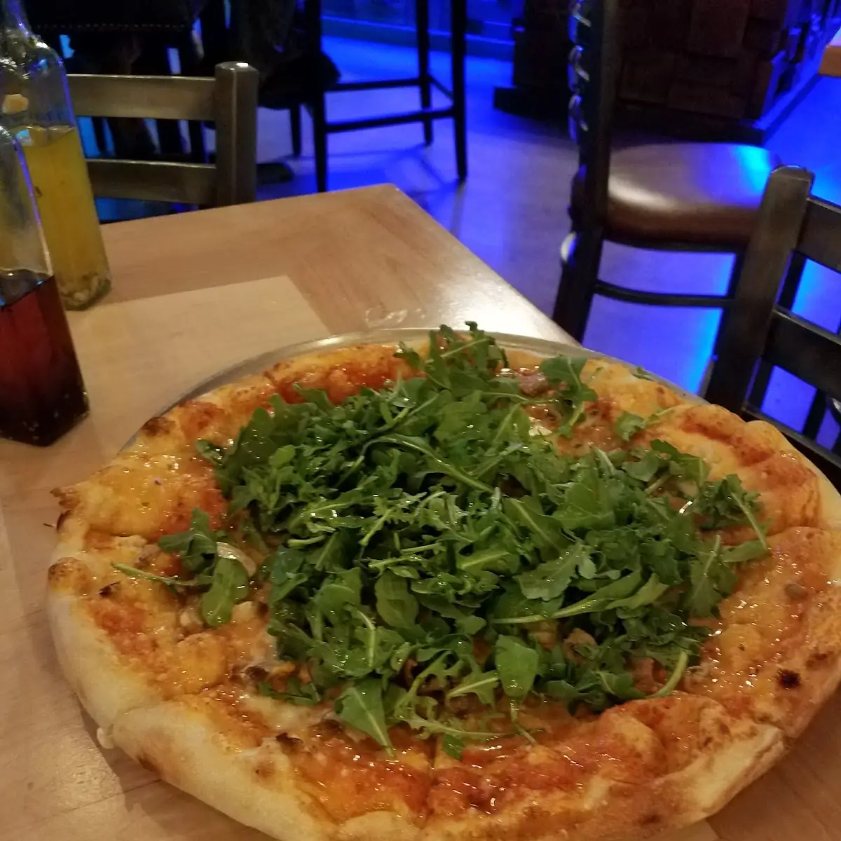 Pesto Pizza with Fresh Arugula