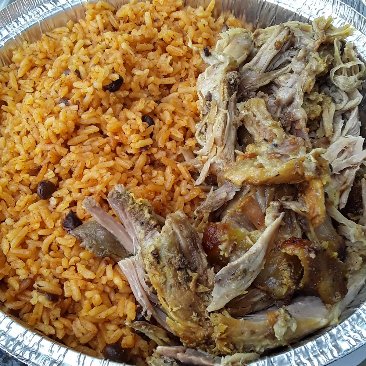 Roast Pork with Rice and Pigeon Peas