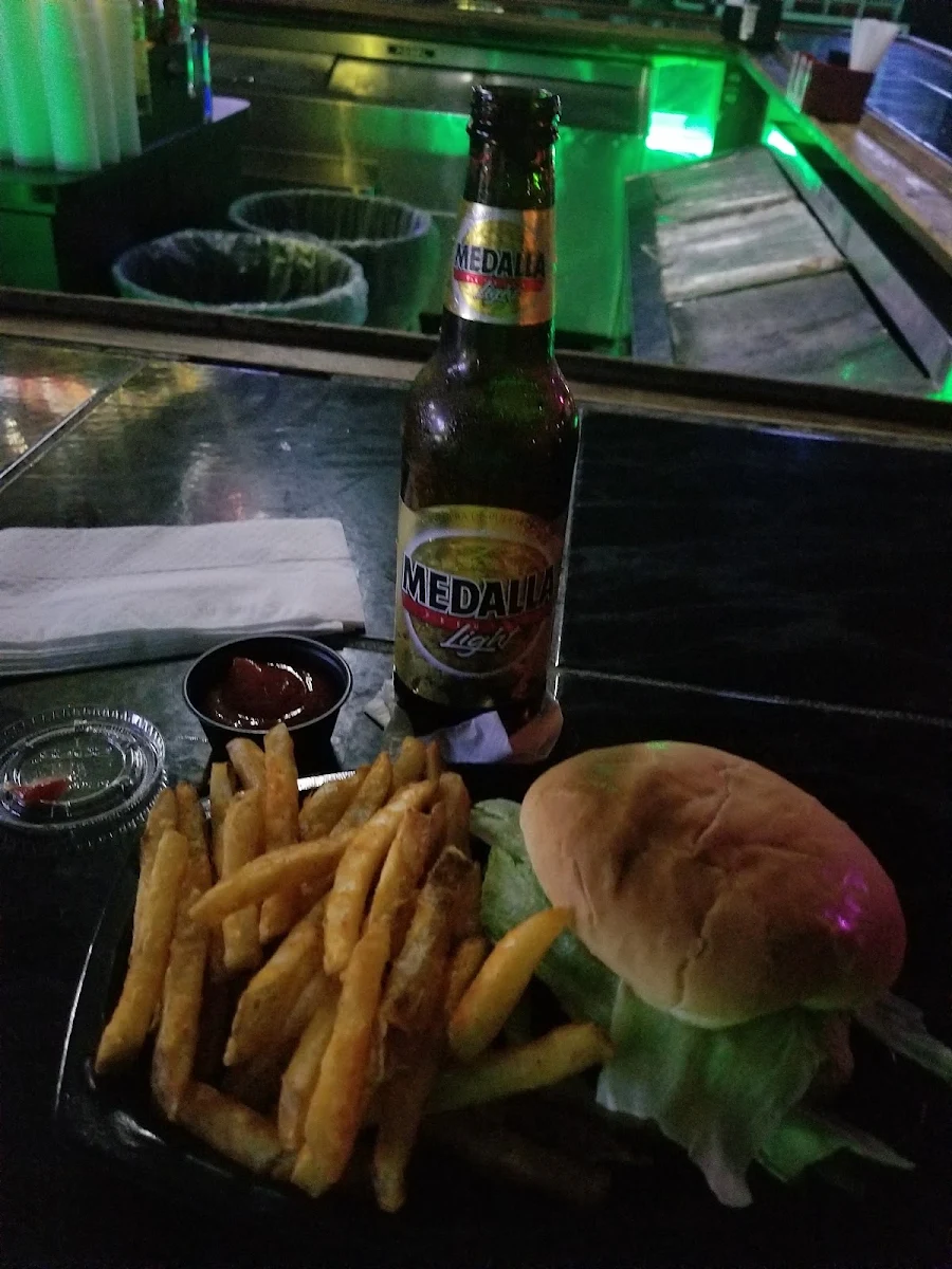 Burger and Fries with Cheese