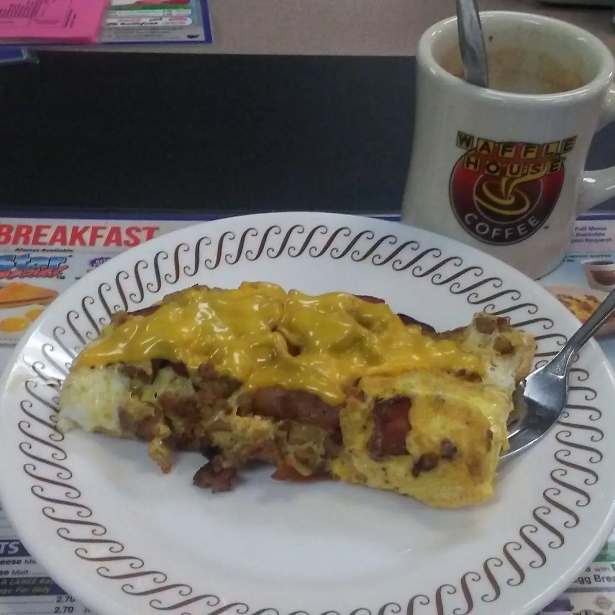 Old Fashioned Bacon Sausage Cheese Omlet